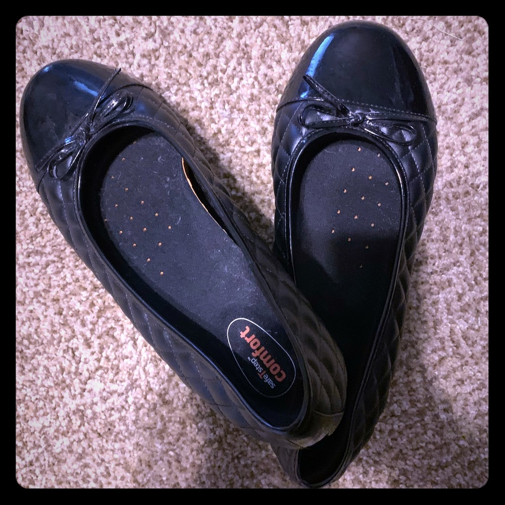 Size 9 safe2step comfort black dress shoes